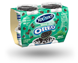 YoCrunch Mint Creme Lowfat Yogurt with Oreo Pieces 4 Pack